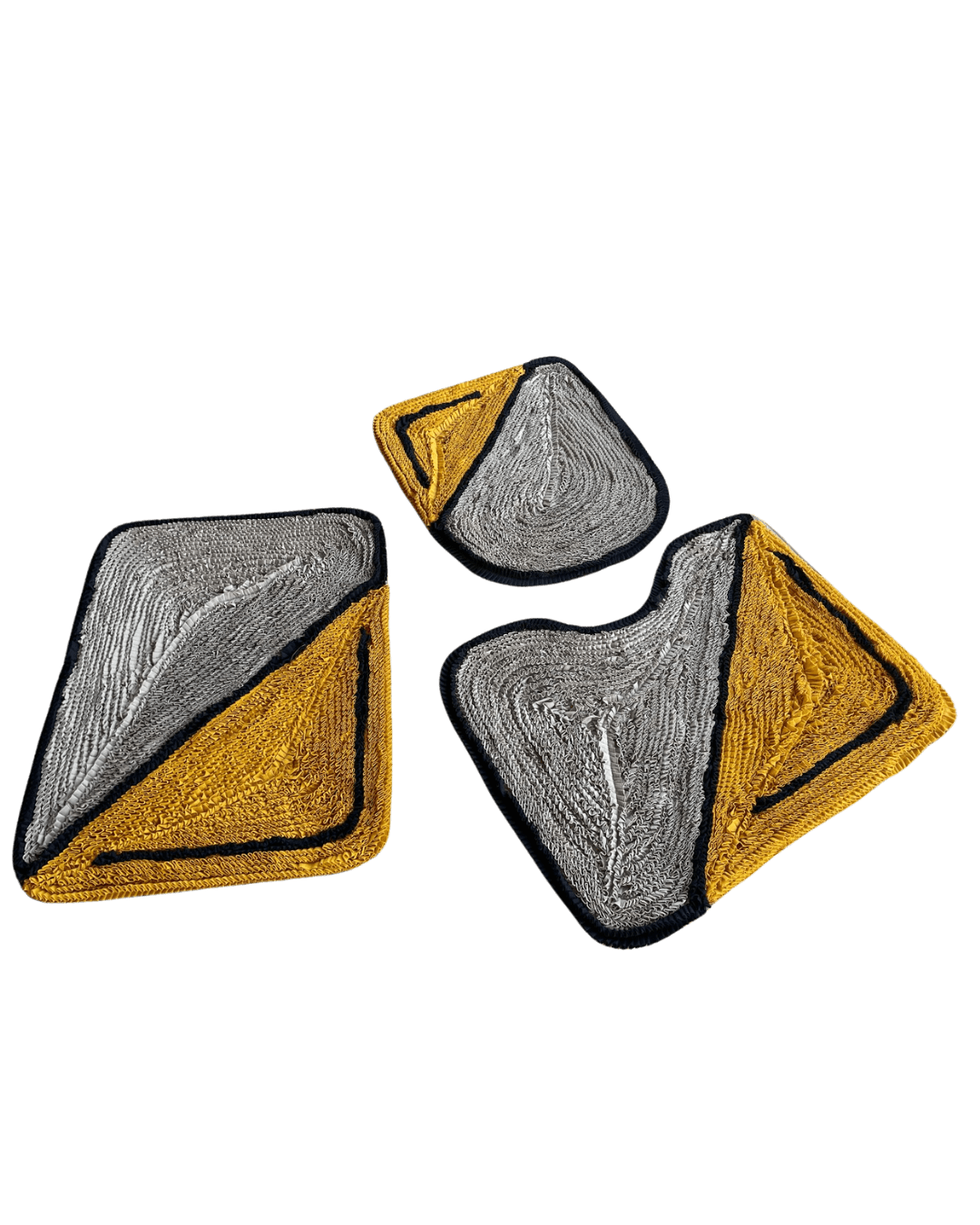 Jogo para Banheiro 3 peças cinza e amarelo