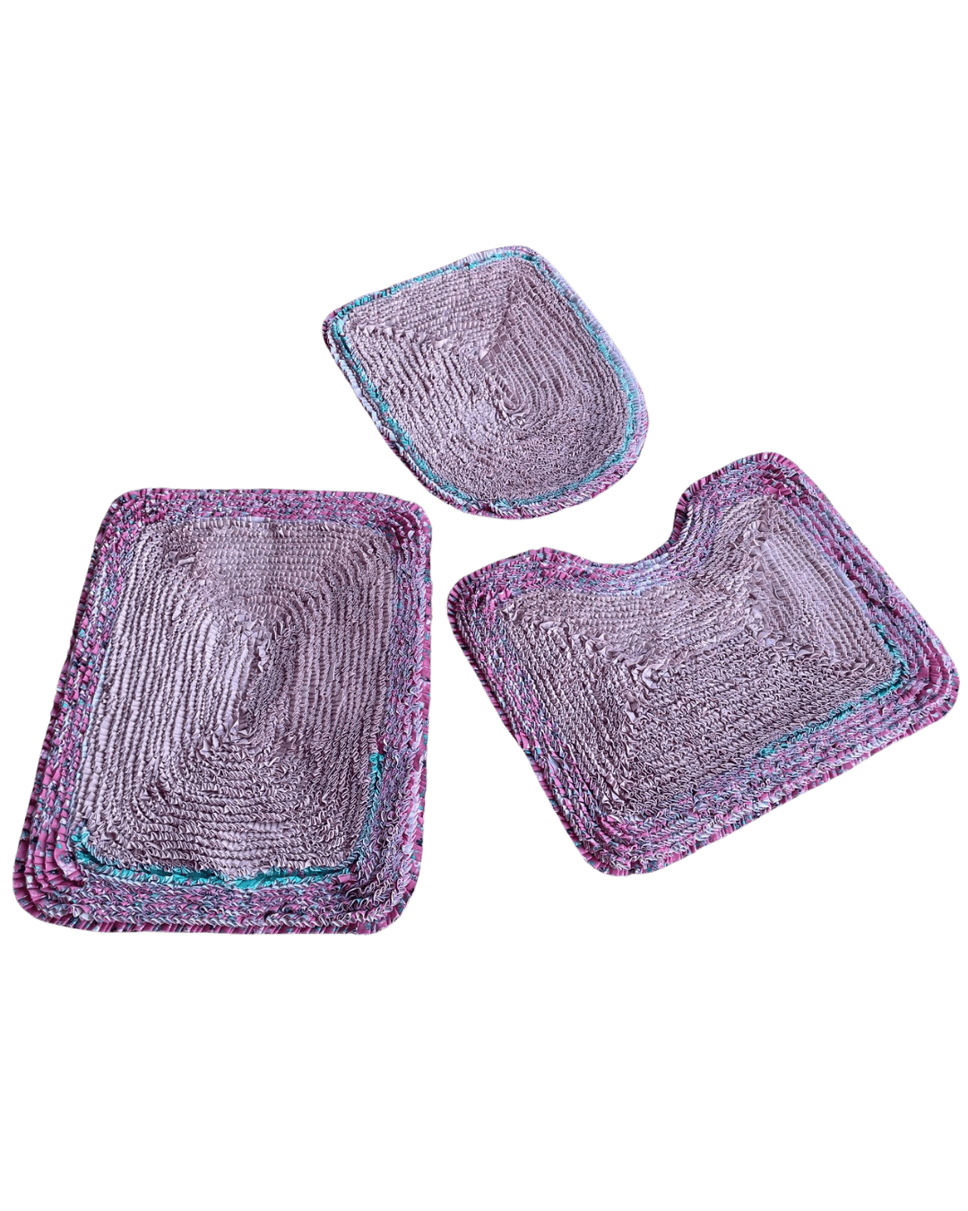 Jogo para Banheiro 3 peças rosa